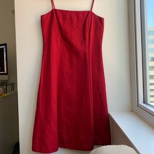 Red Ann Taylor flared tea length dress